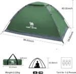 CAMEL CROWN Tents for Camping 2/3/4/5 Person Camping Dome Tent - Image 3